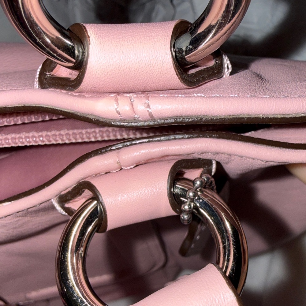 Coach Pink Leather Shoulder Bag with Front Buckle Pocket - Picture 13 of 16